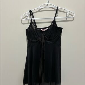 La Vie En Rose Black Lace Top